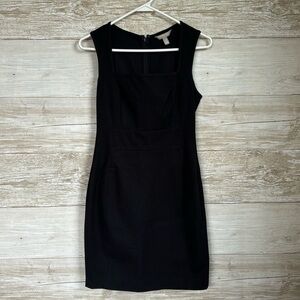 Banana Republic Factory Black Fitted Square Neck Mini Dress Size 2P